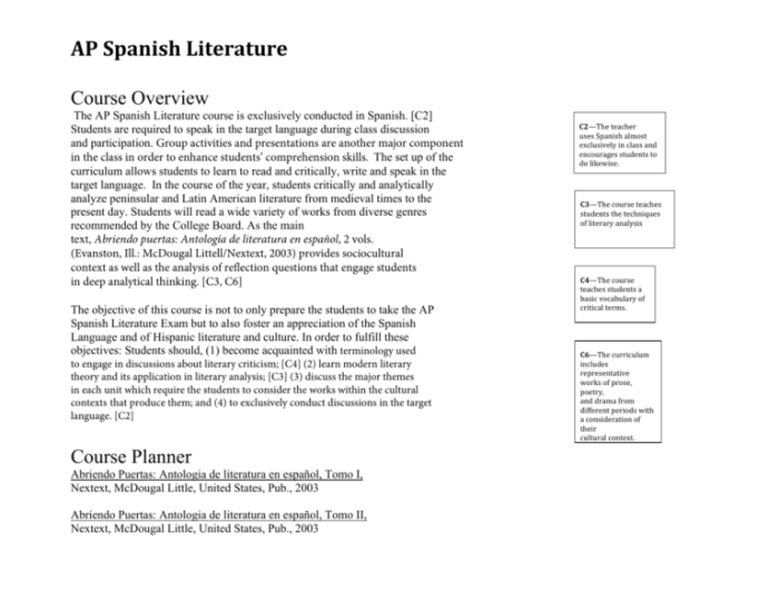 Ap spanish literature obras y autores