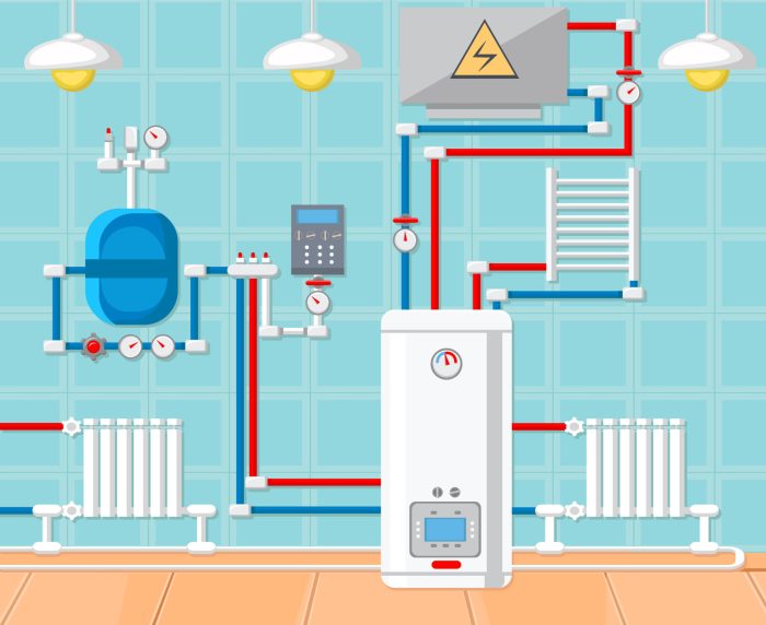 Parts of a hydronic heating system